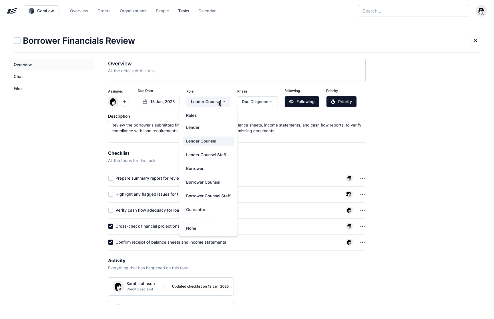 Doccly Lender full task management